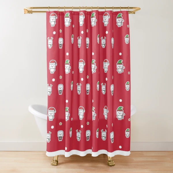 Holiday Pip Pattern - Cute Christmas Marshmallow Repeat — Shower Curtain by BiMood