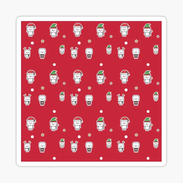 Holiday Pip Pattern - Cute Christmas Marshmallow Repeat — Sticker by BiMood