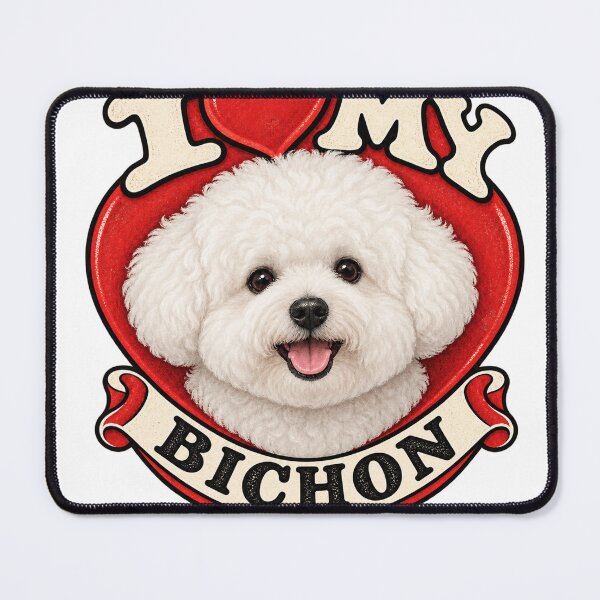 Item preview, I Love My Bichon - Retro Heart designed and sold by Mystik-Media.