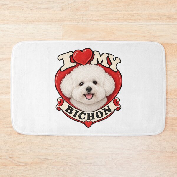 Item preview, I Love My Bichon - Retro Heart designed and sold by Mystik-Media.
