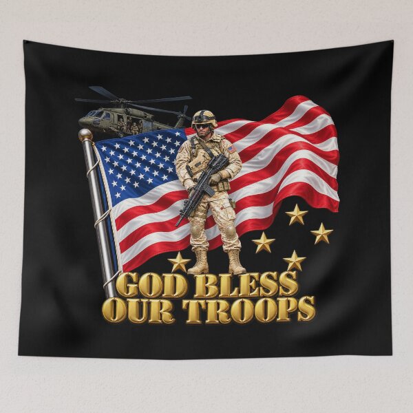 Item preview, God Bless Our Troops - 3D - Enhanced designed and sold by Military Insignia Products.