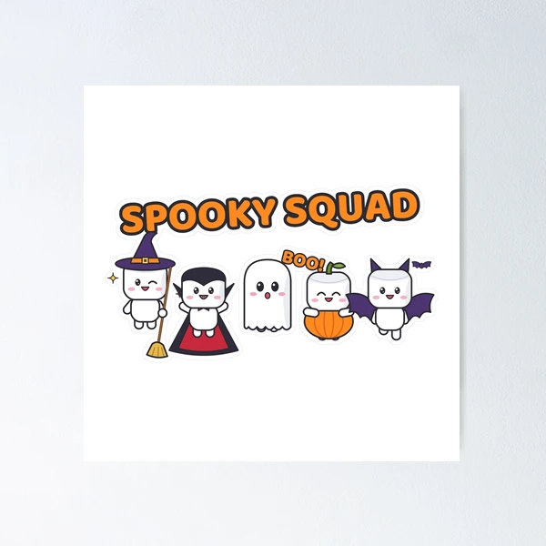 Spooky Squad - Cute Halloween Pip Marshmallow Crew — Poster by BiMood