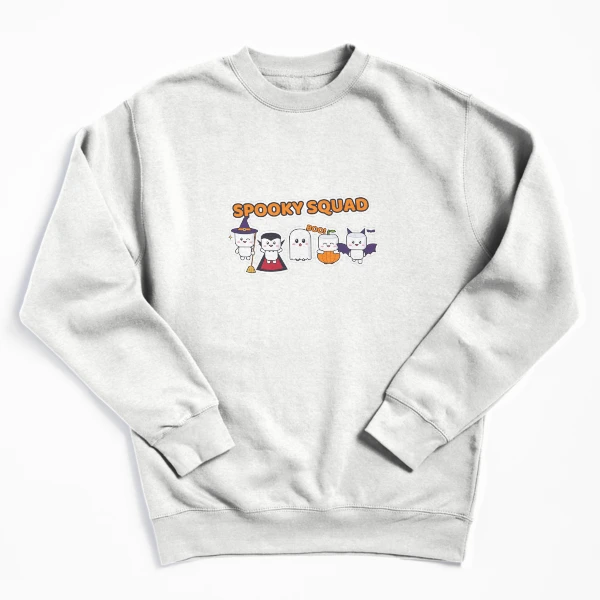 Spooky Squad - Cute Halloween Pip Marshmallow Crew — Pullover Sweatshirt by BiMood