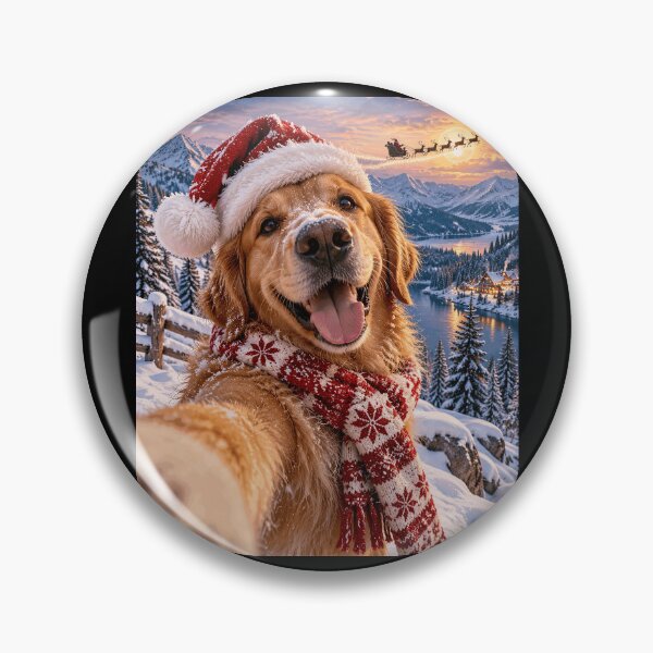 Item preview, Happy Golden Retriever Dog Selfie Flying Santa Christmas designed and sold by yassin-stags.