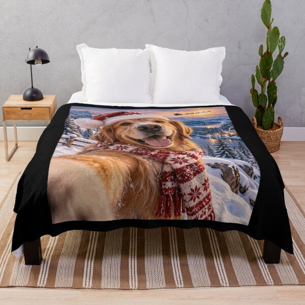 Item preview, Happy Golden Retriever Dog Selfie Flying Santa Christmas designed and sold by yassin-stags.