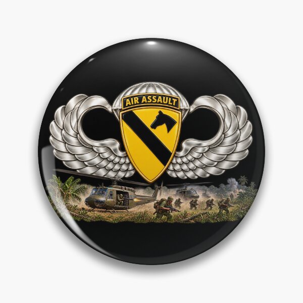 Item preview, 1st Cavalry Div Air Assault w Basic Airborne Badge  with Air Assault Scene - 3D - Transparent designed and sold by Military Insignia Products.