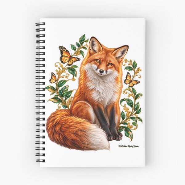 Item preview, Enchanted Woodland Fox – Red Fox with Butterflies and Botanical Art designed and sold by BlingandGifts.