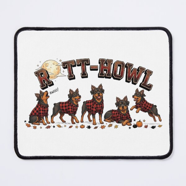 Item preview, Funny Halloween Rottweiler ROTT-HOWL Spooky Dog Autumn Leaves designed and sold by elisarasada.