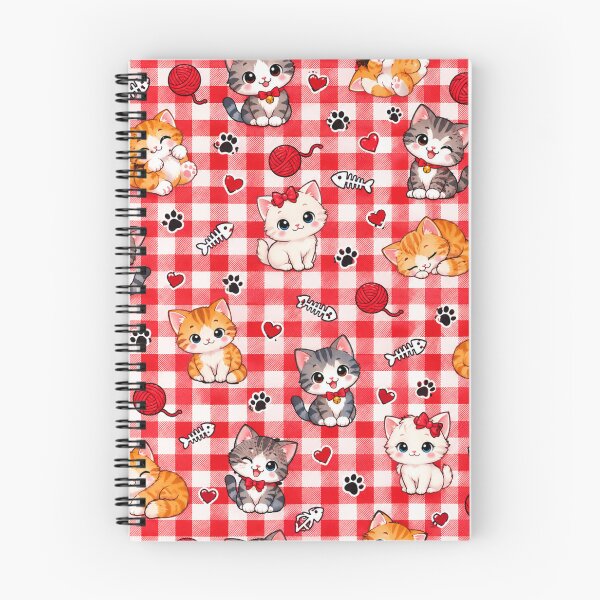 Item preview, Cute kitten red check pattern designed and sold by urbanshop7.