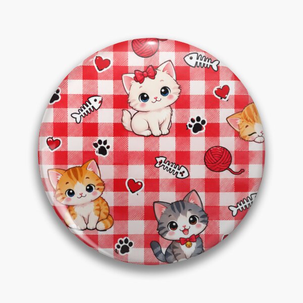 Item preview, Cute kitten red check pattern designed and sold by urbanshop7.
