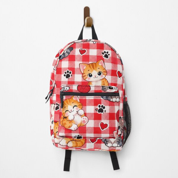 Item preview, Cute kitten red check pattern designed and sold by urbanshop7.