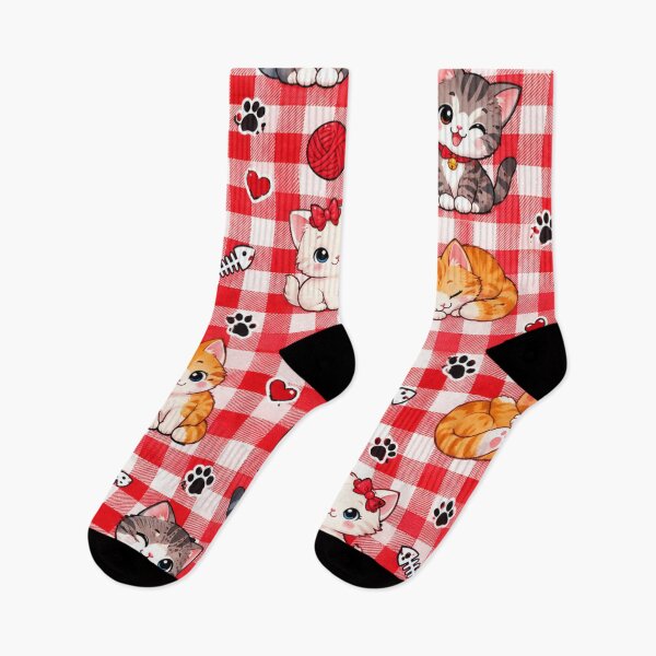 Aperçu de l'œuvre Adorable chaton à carreaux rouges créée et vendue par urbanshop7.