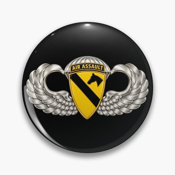 Item preview, 1st Cavalry Div Air Assault w Basic Airborne Badge - 3D - Transparent designed and sold by Military Insignia Products.