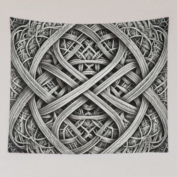Item preview, Celtic Knot Woven Metal Grayscale Art designed and sold by pASob-dESIGN.