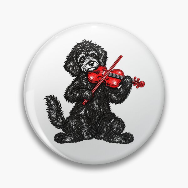 Item preview, Black Dog Playing Violin Funny Music Lover designed and sold by Kladhadredo.