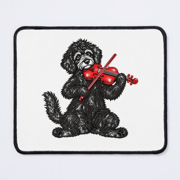 Item preview, Black Dog Playing Violin Funny Music Lover designed and sold by Kladhadredo.