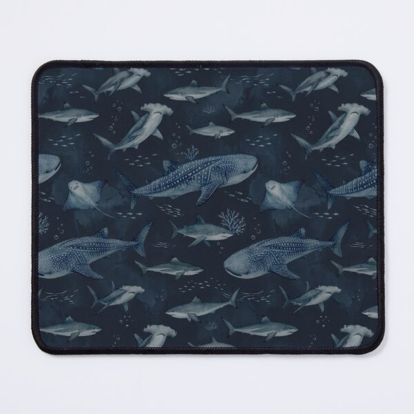 Item preview,  Monochrome blue watercolour shark designed and sold by Differenceee.