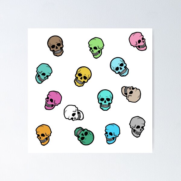 Item preview, Minimalist Colorful Skull Pattern designed and sold by DaliMustache.