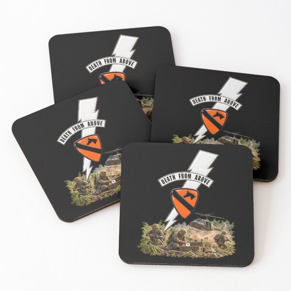 Item preview, 1st Cavalry Div - Death Card - VN - with Vietnam Scene - 3D - Transparent designed and sold by Military Insignia Products.