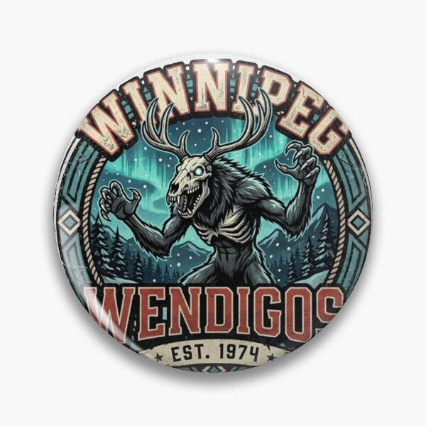 Artikelvorschau, Winnipeg Wendigos Vintage-Sporttrikot-Wappen – Retro-Hockey-T-Shirt-Design entworfen und verkauft von ElegantPeople.
