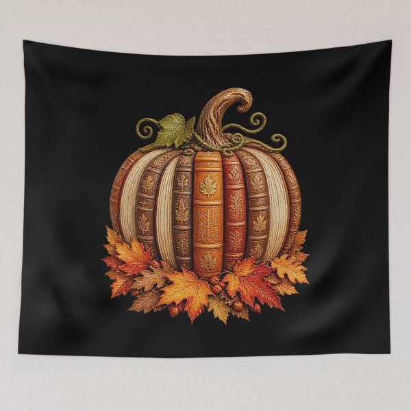 Item preview, Elegant Book Spine Pumpkin Golden Autumn Maple designed and sold by yassin-stags.