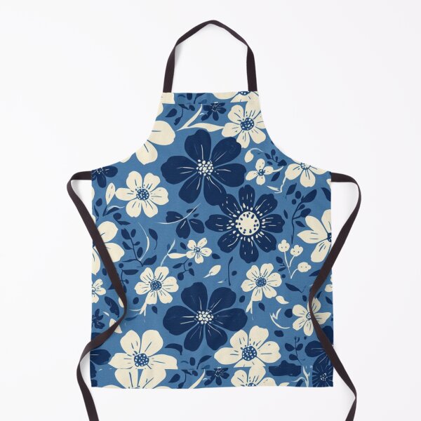 Item preview, Blue and Cream Floral Pattern designed and sold by PunchDrop.