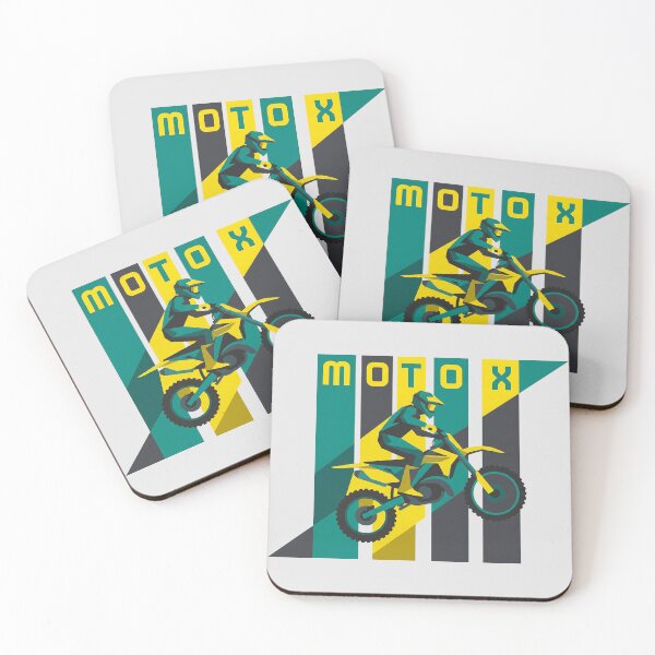Item preview, Moto X Motocross Rider Retro Vertical Stripes Geometric Graphic designed and sold by KiwiRider.