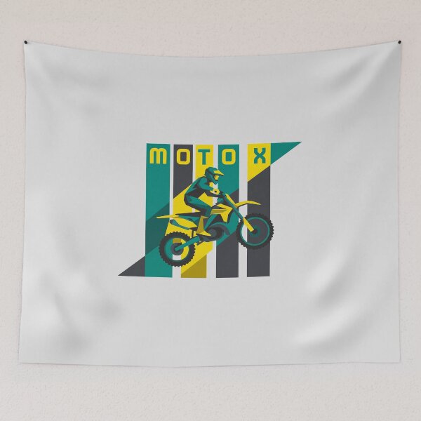 Item preview, Moto X Motocross Rider Retro Vertical Stripes Geometric Graphic designed and sold by KiwiRider.