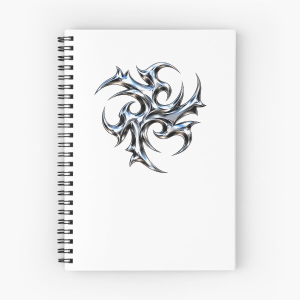 Item preview, Chrome Tribal Vortex – Cyber Y2K Emblem designed and sold by FileFlowStudio.