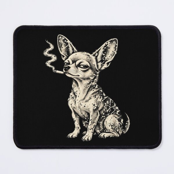 Item preview, Smoking Chihuahua Funny Grumpy Dog Vintage Art designed and sold by Kladhadredo.