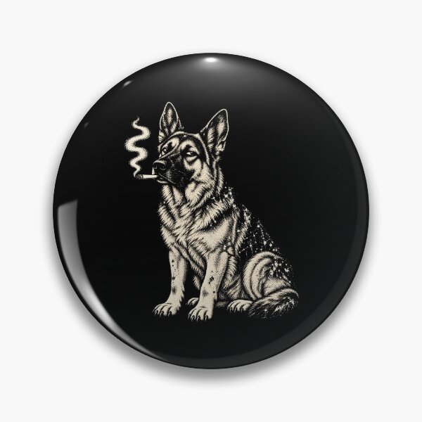 Item preview, Smoking German Shepherd Funny Vintage Grunge Dog designed and sold by Kladhadredo.