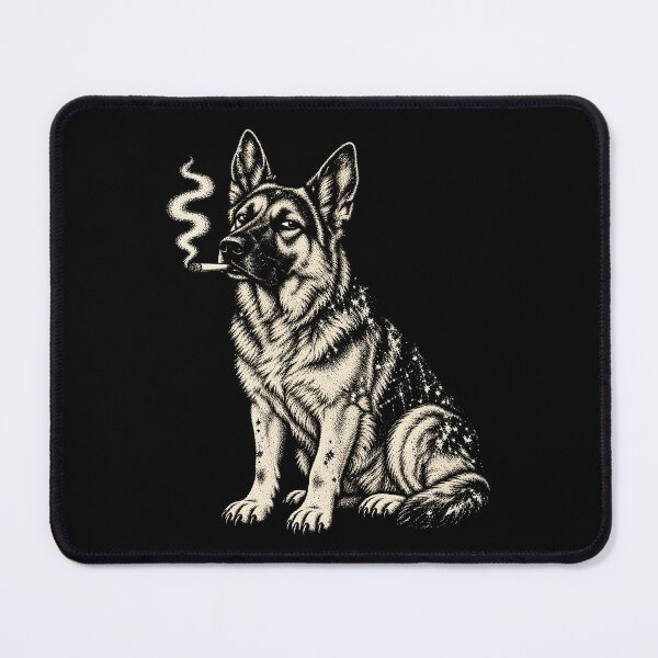 Item preview, Smoking German Shepherd Funny Vintage Grunge Dog designed and sold by Kladhadredo.