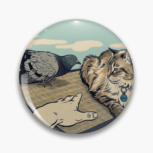 Item preview, Cat, pigeon, animal, love, peace, Japan, coexistence designed and sold by citravisuel.