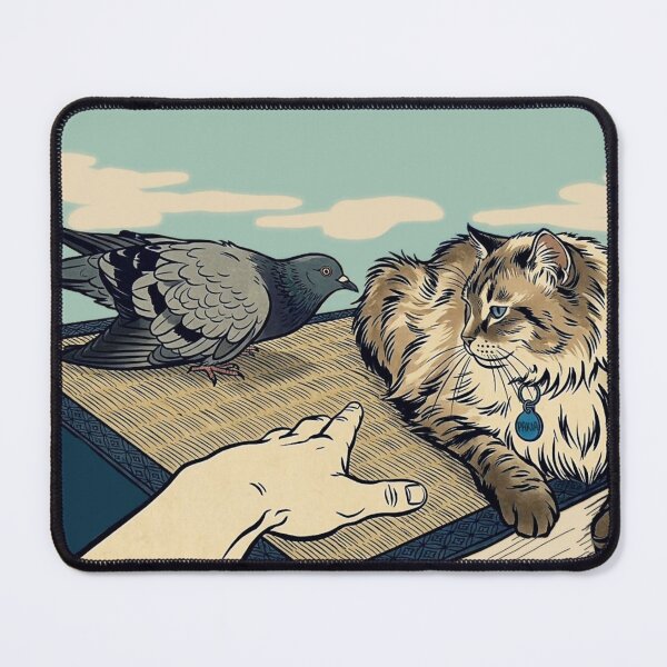 Item preview, Cat, pigeon, animal, love, peace, Japan, coexistence designed and sold by citravisuel.
