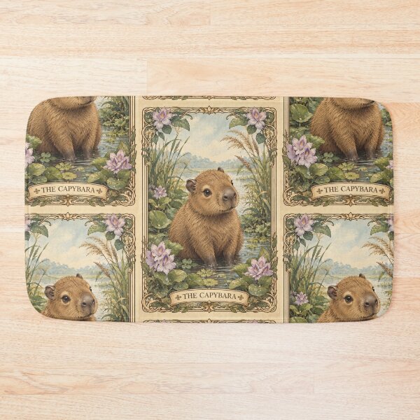 Item preview, Adorable Baby Capybara - Vintage Botanical Art Nouveau designed and sold by Lady-K-.