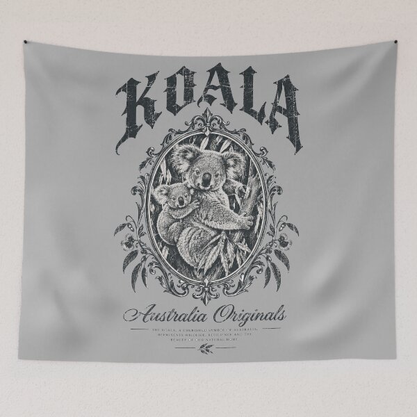 Item preview, Gothic Koala Mother Joey Vintage Ornate Eucalyptus Australia designed and sold by Yellowriversss.