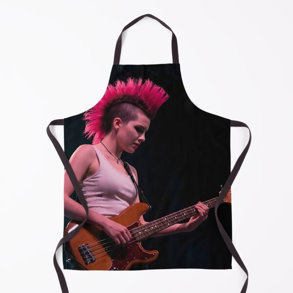 Item preview, A young person with a red mohawk plays a bass guitar on a stage with a dark background designed and sold by homydesign.