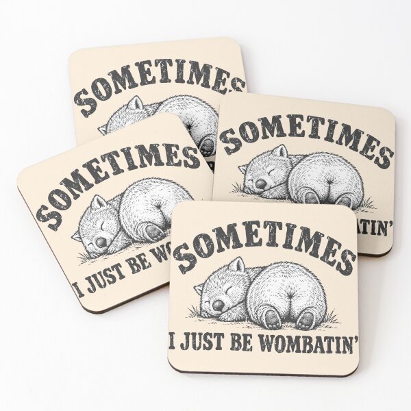 Item preview, Sleepy Wombat Funny Napping Butt Retro Australia designed and sold by Yellowriversss.