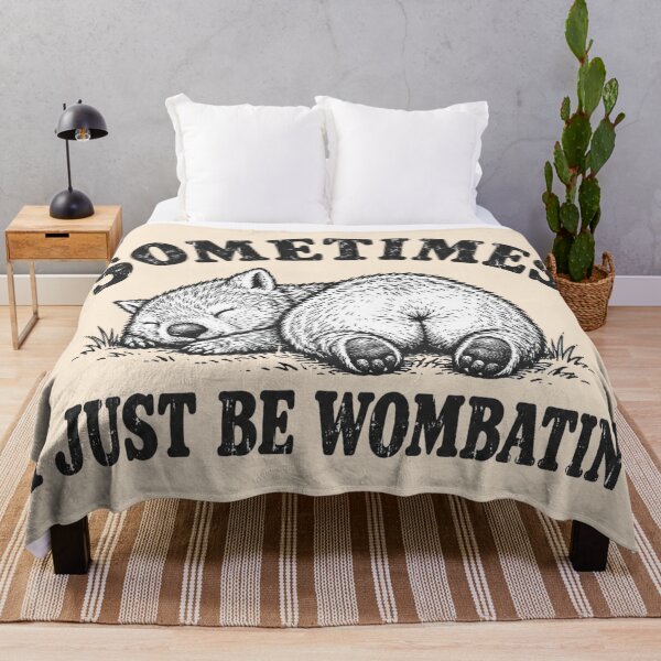 Item preview, Sleepy Wombat Funny Napping Butt Retro Australia designed and sold by Yellowriversss.