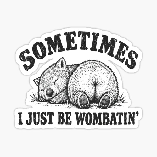 Item preview, Sleepy Wombat Funny Napping Butt Retro Australia designed and sold by Yellowriversss.