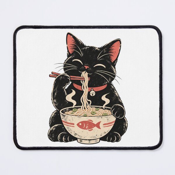 Item preview, Kawaii Ramen Cat Retro Japanese Noodles Artwork designed and sold by Kladhadredo.