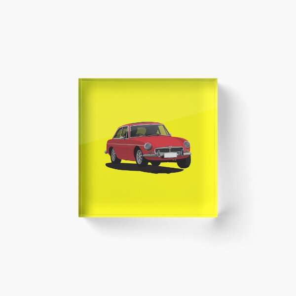 Artikelvorschau, Illustration eines roten MG MGB GT Coupés entworfen und verkauft von knappidesign.