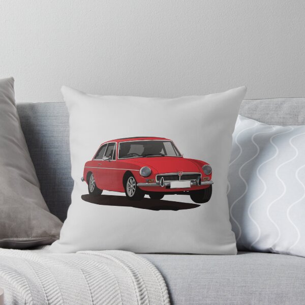 Artikelvorschau, Illustration eines roten MG MGB GT Coupés entworfen und verkauft von knappidesign.