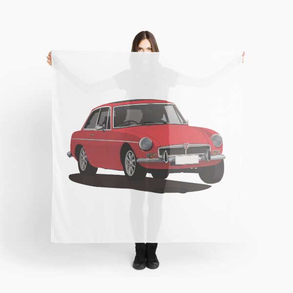 Artikelvorschau, Illustration eines roten MG MGB GT Coupés entworfen und verkauft von knappidesign.