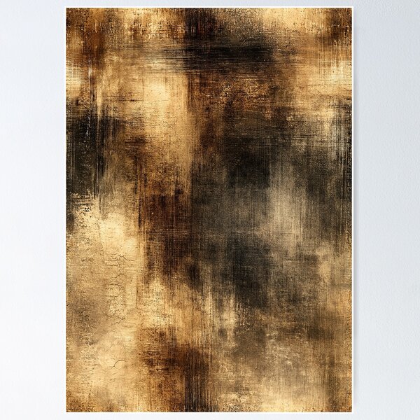 Item preview, Smoky Charcoal and Gold Weathered Plaster Art designed and sold by Piotrek0001.