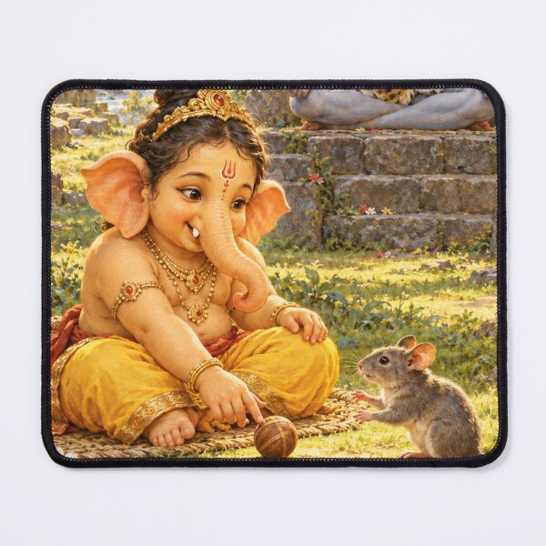 Item preview, Bala Ganesha Playing with Mushak — Lord Shiva Meditating designed and sold by Homyar.