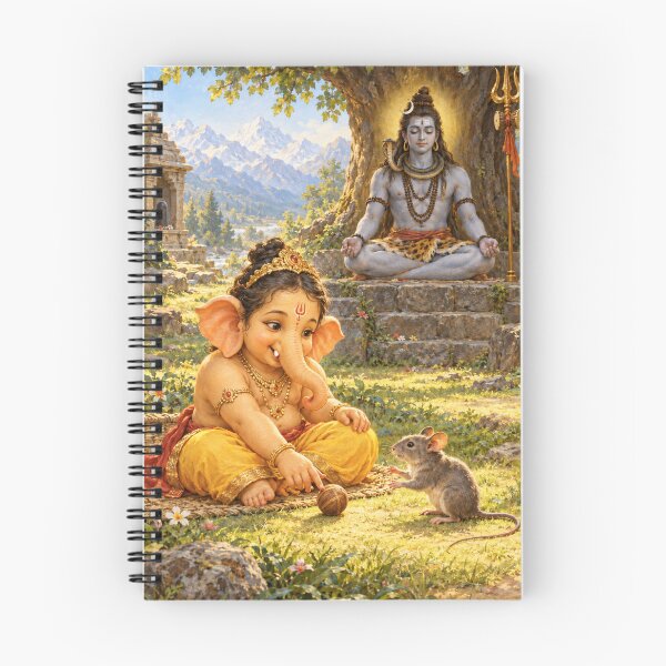 Item preview, Bala Ganesha Playing with Mushak — Lord Shiva Meditating designed and sold by Homyar.