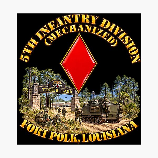 Item preview, Army - 5th Infantry Division - US Army - Tiger Land - Ft Polk, LA  - 3D - Transparent designed and sold by Military Insignia Products.