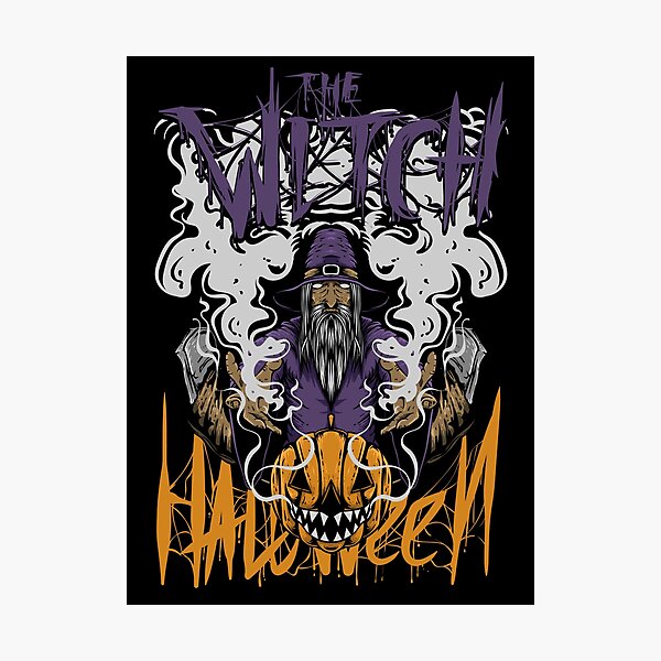 Item preview, Halloween Witch Art - Bearded Wizard and Pumpkin designed and sold by Jackson-Will.