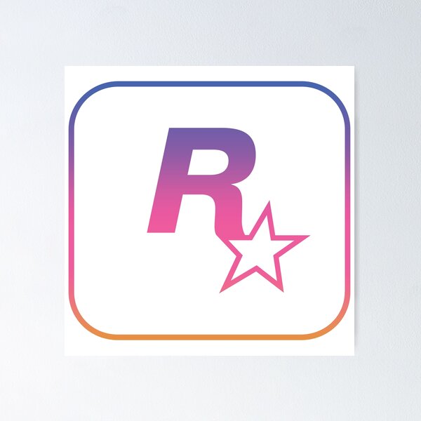 Aperçu de l'œuvre Logo Rockstar Games GTA 6 Sunset Inverse (Fond transparent / Sans remplissage) créée et vendue par BubblePopRed.